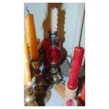 Selection of Brass Candlesticks and Candles