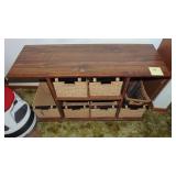 Stand With Handle Baskets, Stool with Wheels and 2 TV Tray Stands