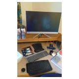 2-Office Chairs and Contents on Top of Desk, Printer, Computer Screen and Misc.
