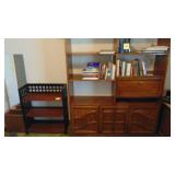 Foldable Shelf, Handcrafted Waste Basket and Bookshelf with Desk. (Books not included) 57.5" x 72.5" x 15.5"