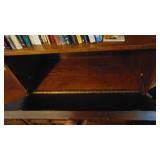 Foldable Shelf, Handcrafted Waste Basket and Bookshelf with Desk. (Books not included) 57.5" x 72.5" x 15.5"