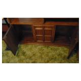 Foldable Shelf, Handcrafted Waste Basket and Bookshelf with Desk. (Books not included) 57.5" x 72.5" x 15.5"