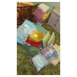 Selection of Blankets, Pillows, Sheets and Box of Towels