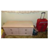 Cedar Chest, 47" x 21" x 18.5" Original Whitewash Finish and Some Luggage