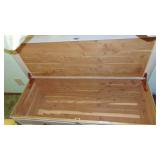 Cedar Chest, 47" x 21" x 18.5" Original Whitewash Finish and Some Luggage