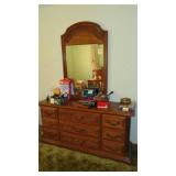 Dresser with Mirror (contents on top not included) 64" x 32" x 19"
