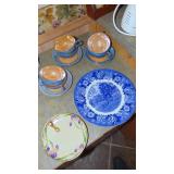Selection of Home Decor, Brass Cloverleaf, Lusterware C&S, Blue Plate and Misc