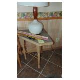 2 Handcrafted Side Tables, 30" x 27" x 16" and 28" x 25" x 20", Vintage Retro Lamp and Selection of Yard Sticks