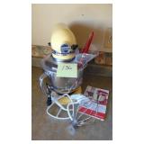 Yellow KitchenAid Mixer with Attachments and Book