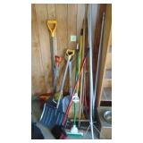 Assorted Yard Tools, Including Roof Snow Rake
