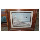 2-Oil Printings, Lighthouse, 13" x 15", Out to Sea By Preston Willis with COA, 21" x 25"