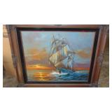 2-Oil Printings, Lighthouse, 13" x 15", Out to Sea By Preston Willis with COA, 21" x 25"