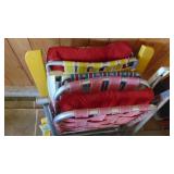 3- Vintage Web Lawn Chairs, Cat on Pot and 4 Bucket Stools