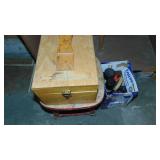 Shelf, File Cabinet, Buckets, Shoeshine Kit and Misc