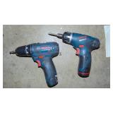 2-Cordless Bosch Drills with Chargers