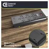Commercial Electric 6 ft. 12-Outlet Black Surge Protector with USB