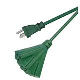 2 ft. 14/3 Light Duty Indoor/Outdoor Extension Cord with Multiple Outlet Triple Tap End, Green (lot of 10)