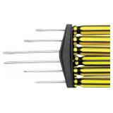 Performance Tool - Lot of 2 - 1419 6 Pc. Screwdriver Set - Heat Treated Alloy Steel with Plated Shafts with Organizer Rack (0930250)