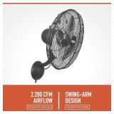 Ironton Oscillating Wall-Mount Garage Fan - 14in., 2200 CFM