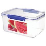 Sistema - Lot of 2 - KLIP IT Rectangular Collection Food Storage Container, 101 oz./3 L, Clear/Blue