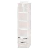 mDesign Fabric Hanging Organizer - Over Closet Rod Storage - 7 Shelves/3 Removable Drawers for Baby Nursery Bedroom Organization, Hold Clothes, Linens, Toys, Accessories, Jane Collection, (stock photo