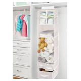 mDesign Fabric Hanging Organizer - Over Closet Rod Storage - 7 Shelves/3 Removable Drawers for Baby Nursery Bedroom Organization, Hold Clothes, Linens, Toys, Accessories, Jane Collection, (stock photo