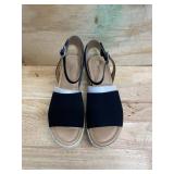 Soda Topic Open Toe Buckle Ankle Strap Espadrilles Flatform Wedge Casual Sandal