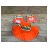 orange high-visibility safety hat (lot of 3)