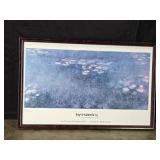 Framed Impressionism Poster Water Lilies by Claude Monet 15.5x24 in