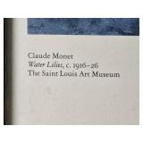 Framed Impressionism Poster Water Lilies by Claude Monet 15.5x24 in