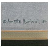 Pair of Framed Annette Hartzell Puffin Art Prints Limited Edition 30x14 Inches