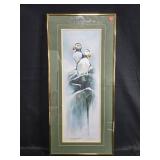 Pair of Framed Annette Hartzell Puffin Art Prints Limited Edition 30x14 Inches