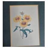 Set of 3 Framed Botanical Prints with Gold Frames