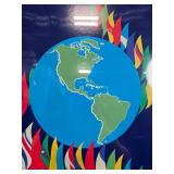 Framed Spacebridge of the Americas Poster 24x18 Inch