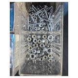 Small Parts Organizer Cabinet with Hardware Assortment and Wire Mesh Trap Cage