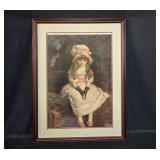 Framed Print of 1879 Portrait of Young Girl, 36x27 Inches