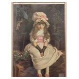 Framed Print of 1879 Portrait of Young Girl, 36x27 Inches