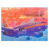 Paul Melia Signed US Air Aviation Framed Artwork 24x36
