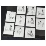 Collection of Vintage Black and White Family Portraits and Contact Sheets