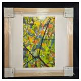 Framed Artwork of Autumn Leaves with 31x31 Inch Wooden Frame