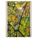 Framed Artwork of Autumn Leaves with 31x31 Inch Wooden Frame