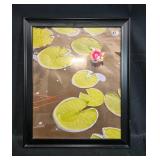 Framed Water Lily Photograph and Unframed Botanical Art Prints Collection