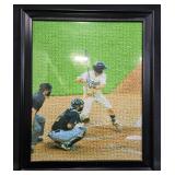 Framed Baseball Artwork and Black-and-White Photo, 23x19 Inches