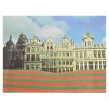 16x12 Brussels Grand Place Print with Green and Red Stripes