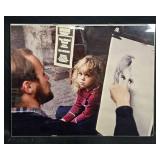 11x14 Art Print Photograph of Street Portrait Artist Drawing a Child