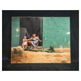 VTG 11x14 Photograph of Two Children Seated at Doorway