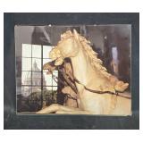 Vintage Photographic Print of a Horse Sculpture w Dome View