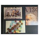 Collection of Vintage Photograph Prints Featuring Shoes, Typewriter, and Stamps