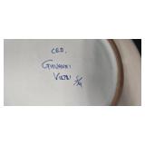 Giovanni Vietri Hand Painted Ceramic Bowl with Grape Motif