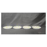 Set of 4 Giovanni Vietri Hand Painted Oval Ceramic Bowls with Grape Vine Design